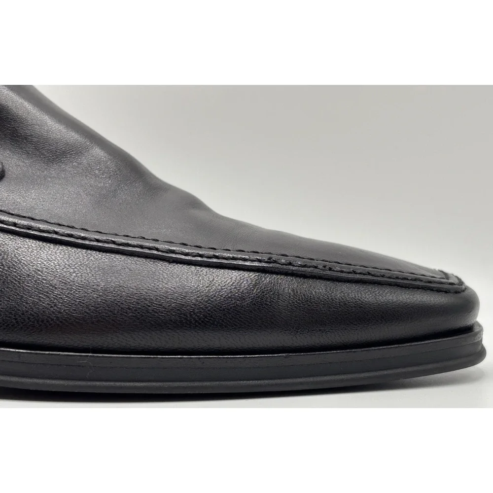 Monte Rosso Loafers Dress Shoes Mens Size 10 Black Leather Slip On Made in Italy